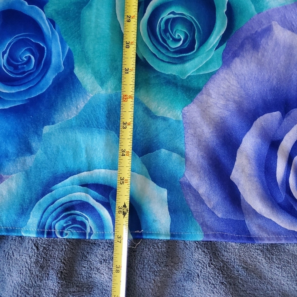 Vintage 00s Delias Inspired Blue & Purple Rose A-Line Maxi Skirt Women's Size 12 - Picture 2 of 8